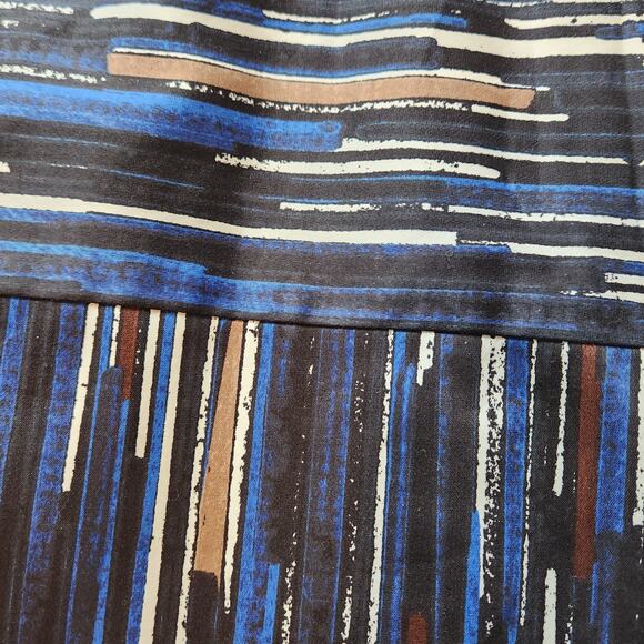 NWT Ann Taylor Skirt knee length paint brush abstract geometric blue black Sz 10 - Picture 8 of 13